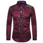 Herren Designerhemd mit eleganter Kunststoffgarnitur und kontrastierenden Belegen R&B