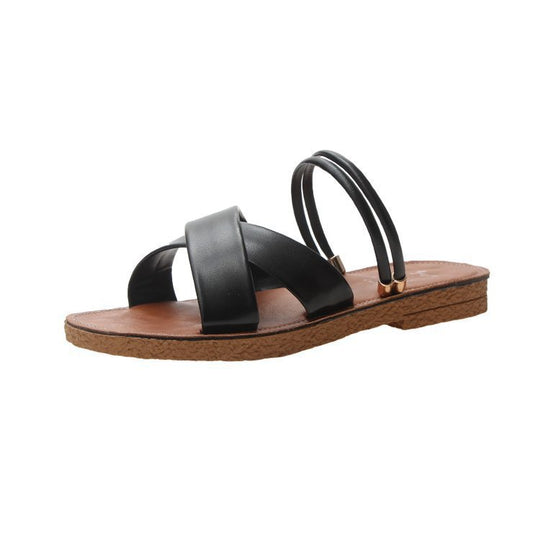 Damen komfortable und stilvolle Riemchensandalen mit geflochtenem Design R&B