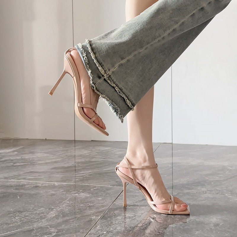 Damen elegante Slingback-Sandalen mit stiletto Absatz R&B