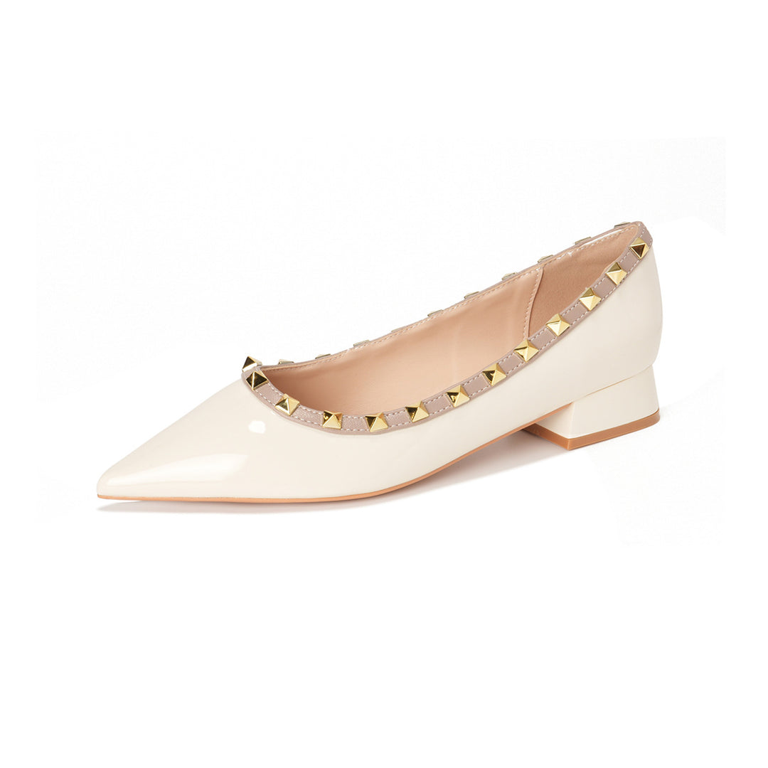 Damen Elegante Ballerinas mit modischer Schnallenverzierung und stabiler Fersenpartie R&B