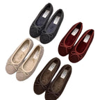 Damen Fleece Ballerinas mit flexiblem Absatz R&B
