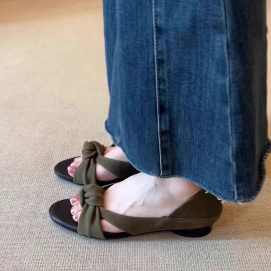 Damen Slingback-Ballerinas mit zierlichem Knotendetail und komfortabler Absatzhöhe R&B