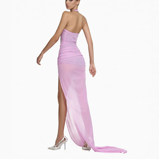 Damen Elegantes Wickelkleid mit tiefem V-Ausschnitt und Raffungen R&B