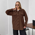Damen Oversized Hemdblousenjacke mit praktischen Taschen und modernem Schnitt R&B