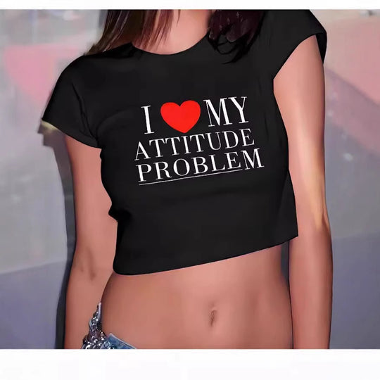 Damen Crop-T-Shirt im urbanen Grafikdesign R&B