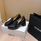 Damen Mokassin-Pumps mit blockiertem Absatz und modischem Lederlook R&B