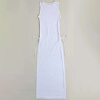 Damen Langer Wickel-Strandkleid mit seitlichem Bindegürtel R&B