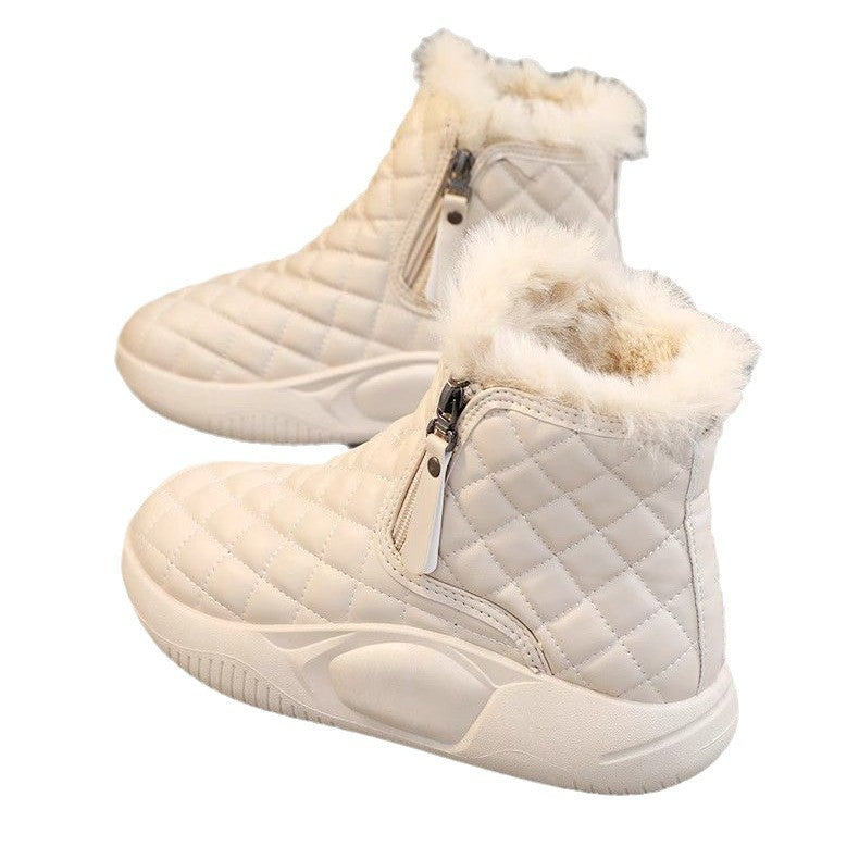 Damen modische Winter-Sneaker mit kuscheligem Innenfutter und praktischem Reißverschluss R&B