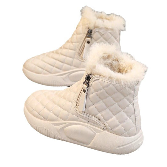 Damen modische Winter-Sneaker mit kuscheligem Innenfutter und praktischem Reißverschluss R&B