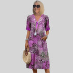 Damen Sommerliches Maxikleid mit floralem Design und praktischen Taschen R&B