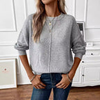 Damen legerer Strickpullover mit überschnittenen Schultern R&B