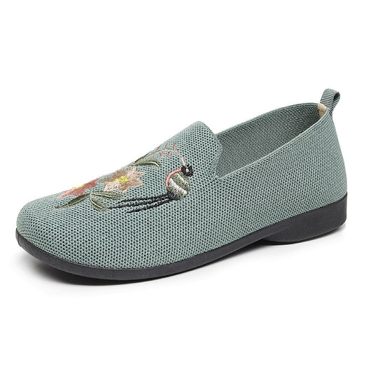 Damen bequeme Slip-On Schuhe mit floralen Stickereien R&B