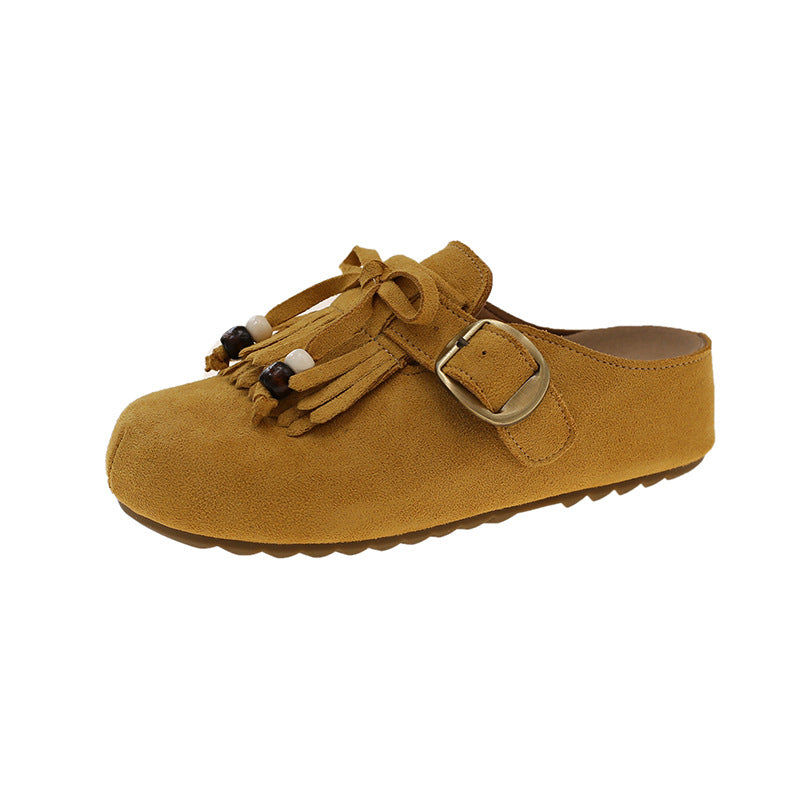Damen Clogs mit fransigem Design und eleganter Schnalle R&B