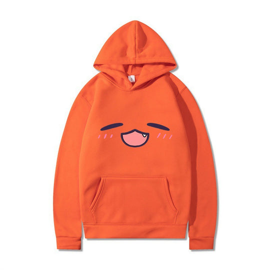 Damen Kapuzenpullover mit fröhlichem Cartoon-Gesicht und bequemer Passform R&B