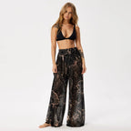 Damen Leggings aus luftiger, transparenter Stoffqualität mit exotischem Muster R&B