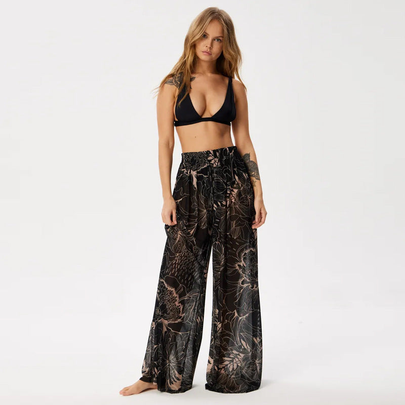 Damen Leggings aus luftiger, transparenter Stoffqualität mit exotischem Muster R&B