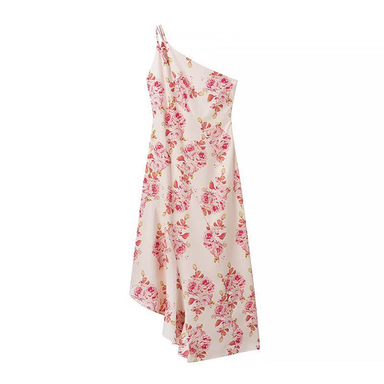 Damen Maxikleid mit asymmetrischem Schnitt und floralem Muster R&B