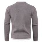 Herren Strickpullover mit V-Ausschnitt und modernem Rippenmuster R&B