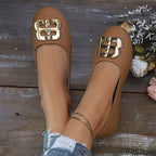 Damen Schicke Ballerinas mit glänzender Schnallenapplikation R&B