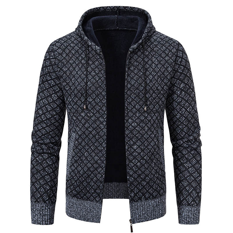 Herren stylische Jacke mit modernem Wabenmuster und Kapuze R&B