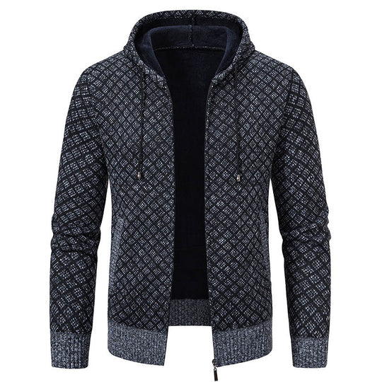 Herren stylische Jacke mit modernem Wabenmuster und Kapuze R&B