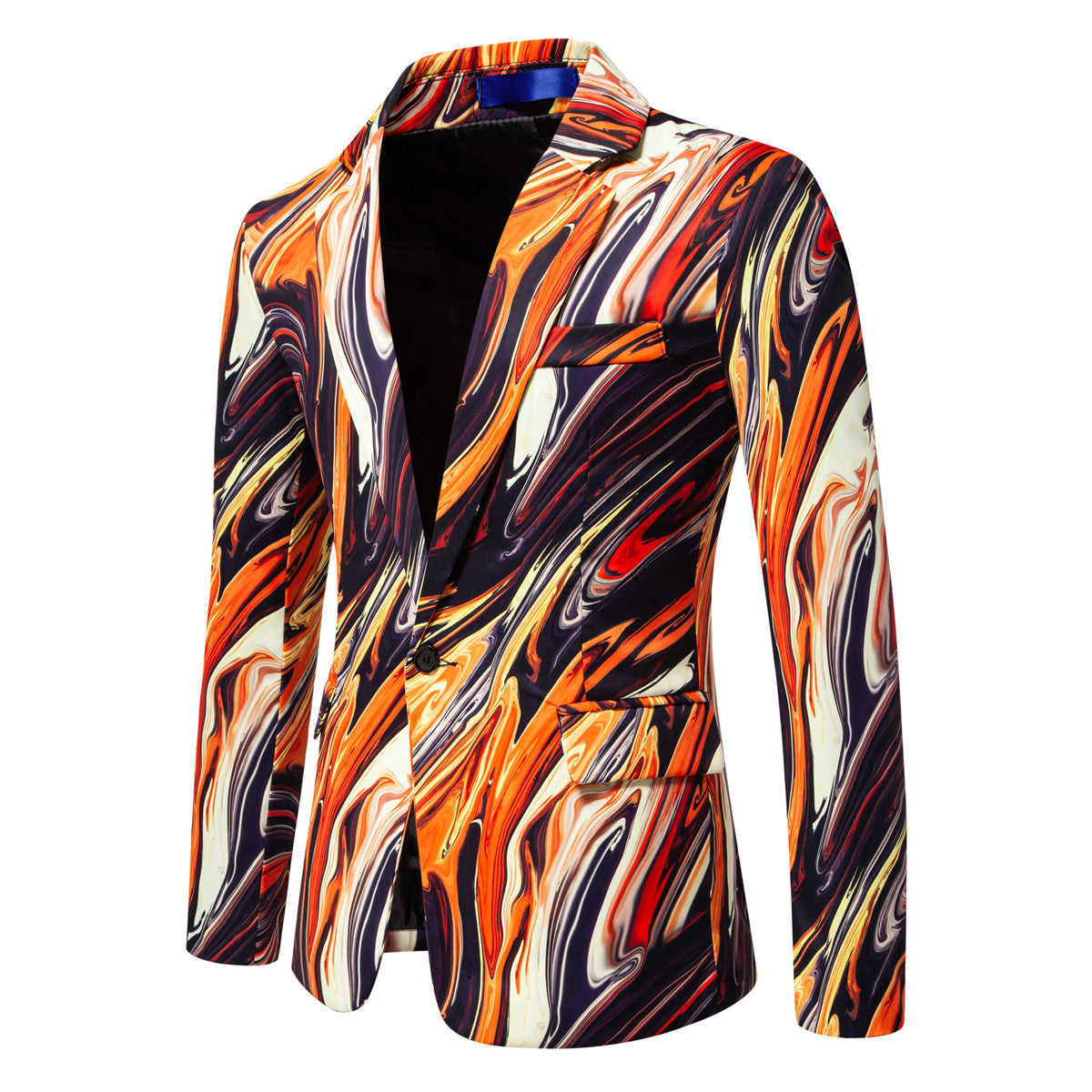 Herren Blazer mit auffälligem Marmormuster und elegantem Schnitt
