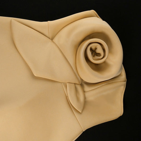 Damen elegantes Trauzeugen-Kleid mit voluminösem Rosen-Detail R&B