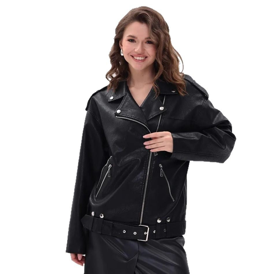 Damen modische Bikerjacke mit innovativen Details R&B