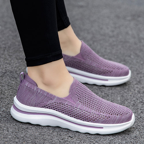 Damen Slip-On Sneakers aus atmungsaktivem Mesh mit komfortabler Sohle R&B