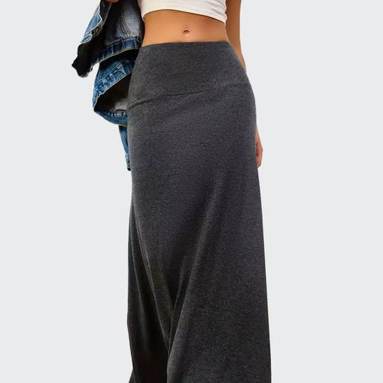 Damen Maxi-Rock aus weichem Stretch-Material mit hohem Taillenbund R&B