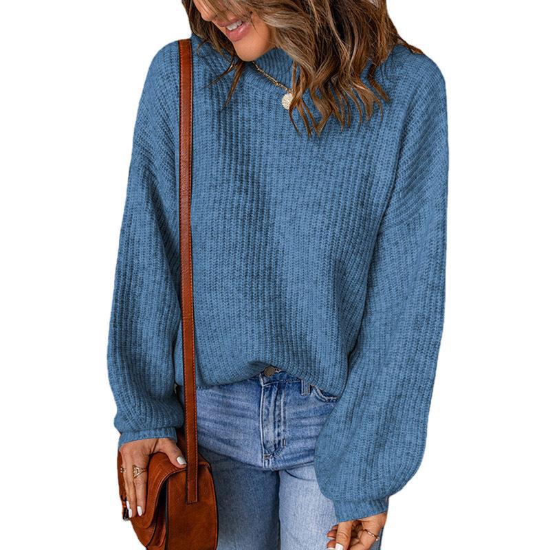 Damen Grobstrickpullover mit lässigem Schnitt und weiten Ärmeln R&B