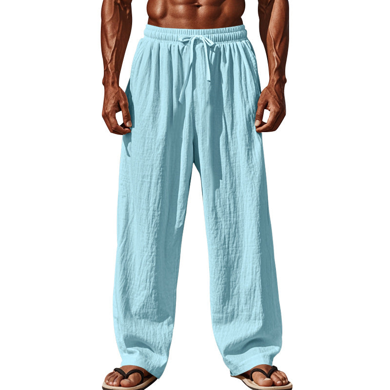 Herren nan Leichte Leinenhose mit weitem Bein und elastischem Bund R&B