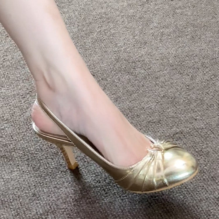 Damen Slingback-Pumps mit elegantem Rüschendesign und komfortablem Absatz R&B