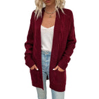 Damen Grober Strickcardigan mit offenem Schnitt und praktischen Taschen R&B