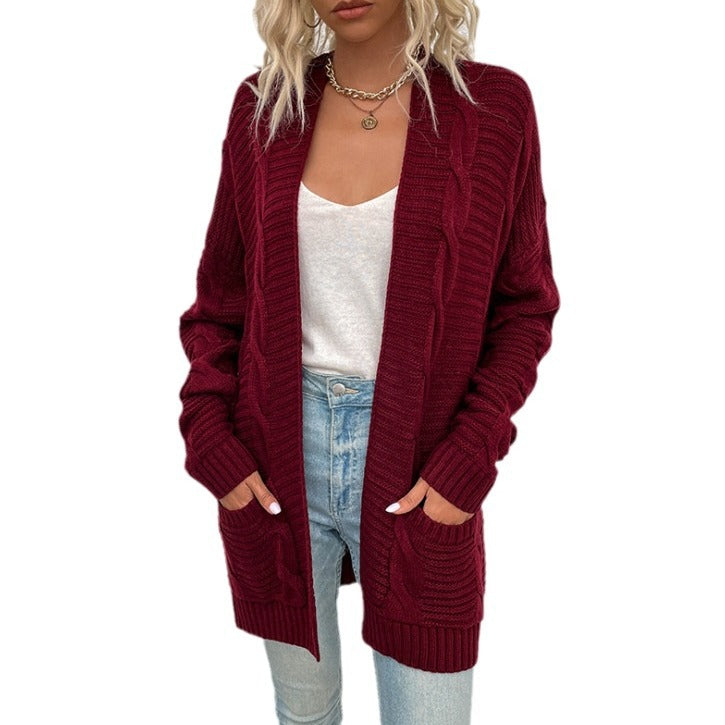 Damen Grober Strickcardigan mit offenem Schnitt und praktischen Taschen R&B