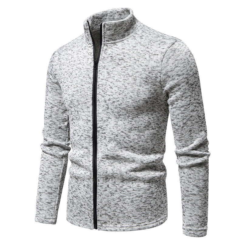 Herren Fleecejacke mit hoher Stehkragen und durchgehendem Reißverschluss R&B