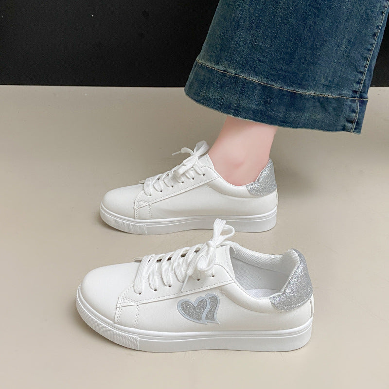 Damen Sneakers mit Glitzerelementen und Herzmotiv R&B