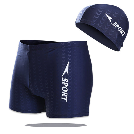 Herren Sportliche Schwimmshorts mit passender Badekappe R&B