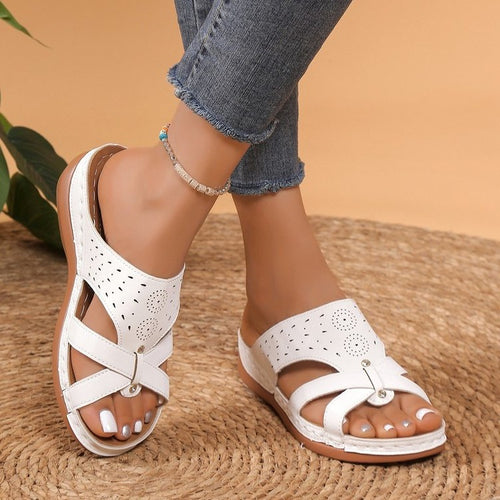 Damen Relaxsandalen mit perforiertem Obermaterial und anatomischer Fußbettung R&B