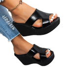 Damen Wedge-Pantoletten mit modischem Cut-Out-Design und rutschfester Sohle R&B