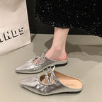 Damen Elegante Mules mit Raffung und verspieltem Schnürdetail R&B