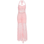 Damen Raffiniertes Maxikleid mit Spitzenakzenten und tiefem Schlitz R&B