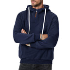 Herren Hoodie mit hohem Kragen und innovativem Reißverschluss R&B