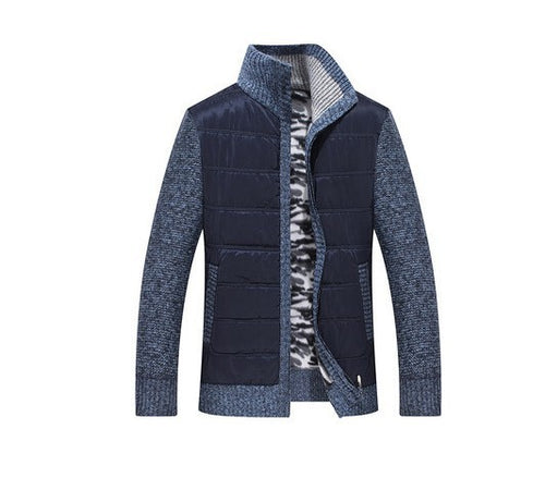 Herren modische Steppjacke mit Strickdetails und hohem Kragen R&B