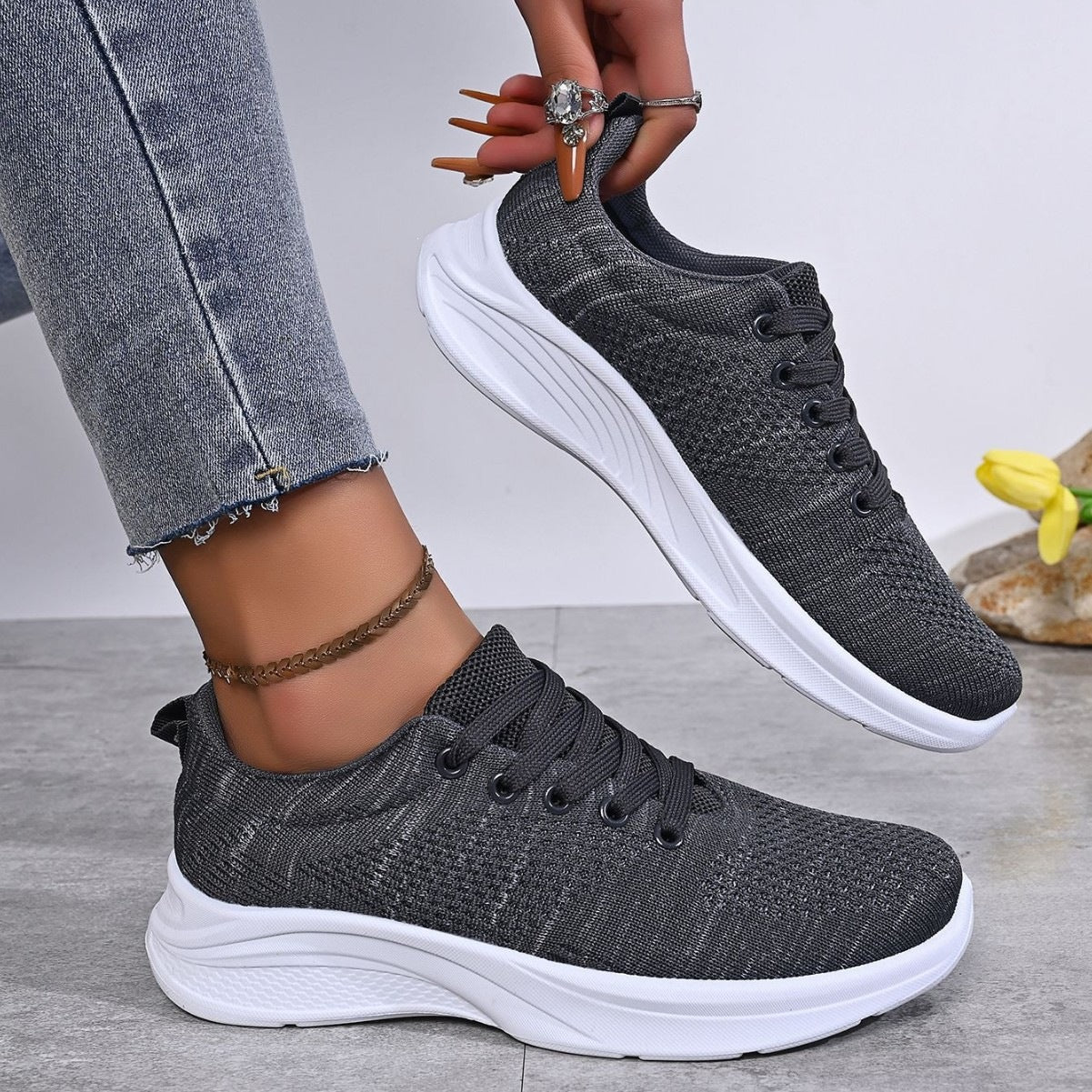 Damen Atmungsaktive Freizeitsneaker R&B