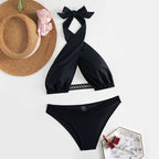 Damen Triangel-Bikini mit innovativem Wickeldesign und verführerischem Gitterdetail R&B