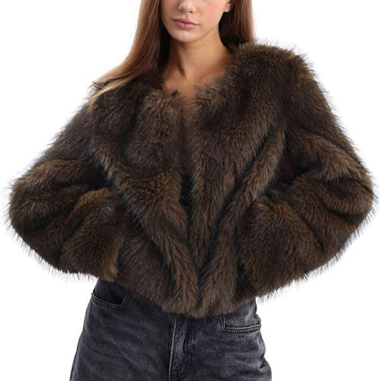 Damen Gefütterte Kunstfelljacke R&B