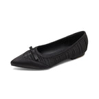Damen Spitzenschuhe mit modischem Faltendesign und eleganter Schleifenapplikation