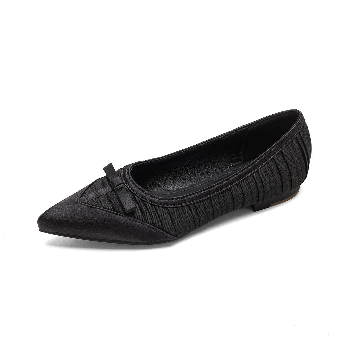 Damen Spitzenschuhe mit modischem Faltendesign und eleganter Schleifenapplikation