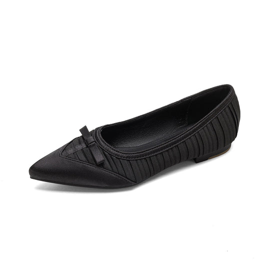 Damen Spitzenschuhe mit modischem Faltendesign und eleganter Schleifenapplikation R&B